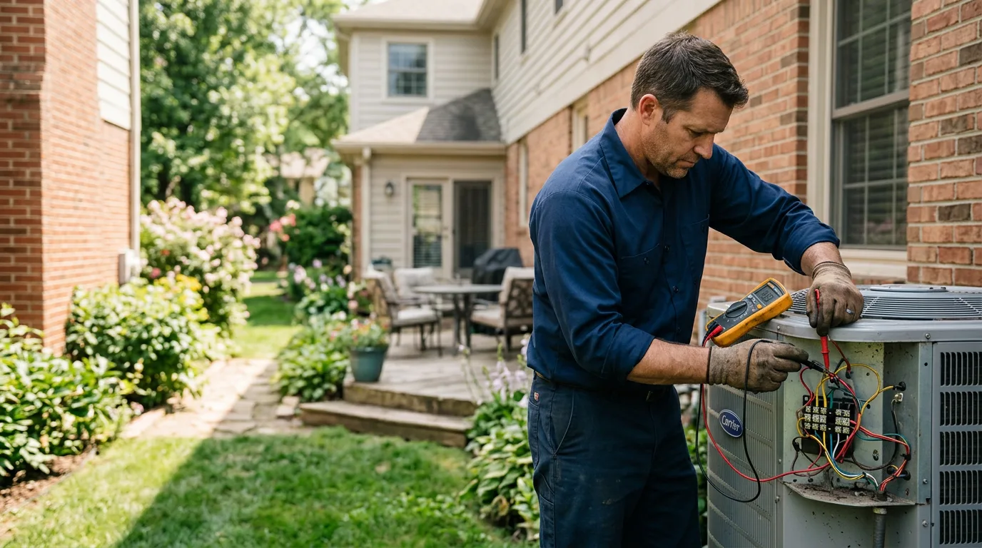 HVAC technician working near St John, KS
